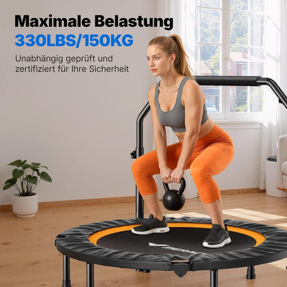 Fitness Trampolin Mini – Faltbar, 102cm/122cm, 150kg
