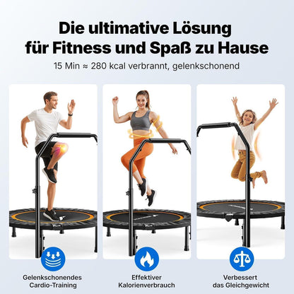 Fitness Trampolin Mini – Faltbar, 102cm/122cm, 150kg