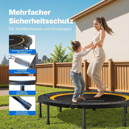 Fitness Trampolin Mini – Faltbar, 102cm/122cm, Leise & Robust