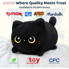 Schwarze Katze Plüschtier – 40cm Kuschelkissen & Geschenk