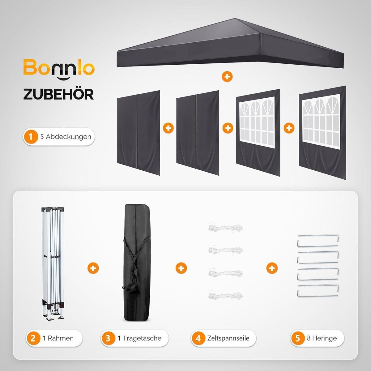 Faltpavillon 3x3m – Wasserdicht & Höhenverstellbar mit Zubehör