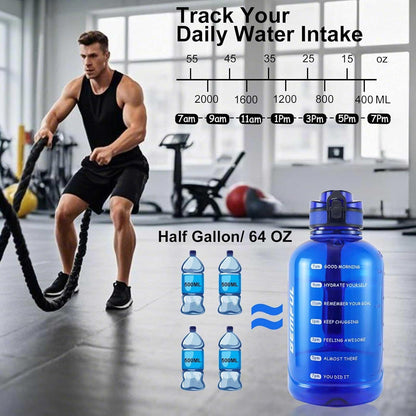 Sport Trinkflasche 2 Liter mit Zeitmarkierung und Griff BPA