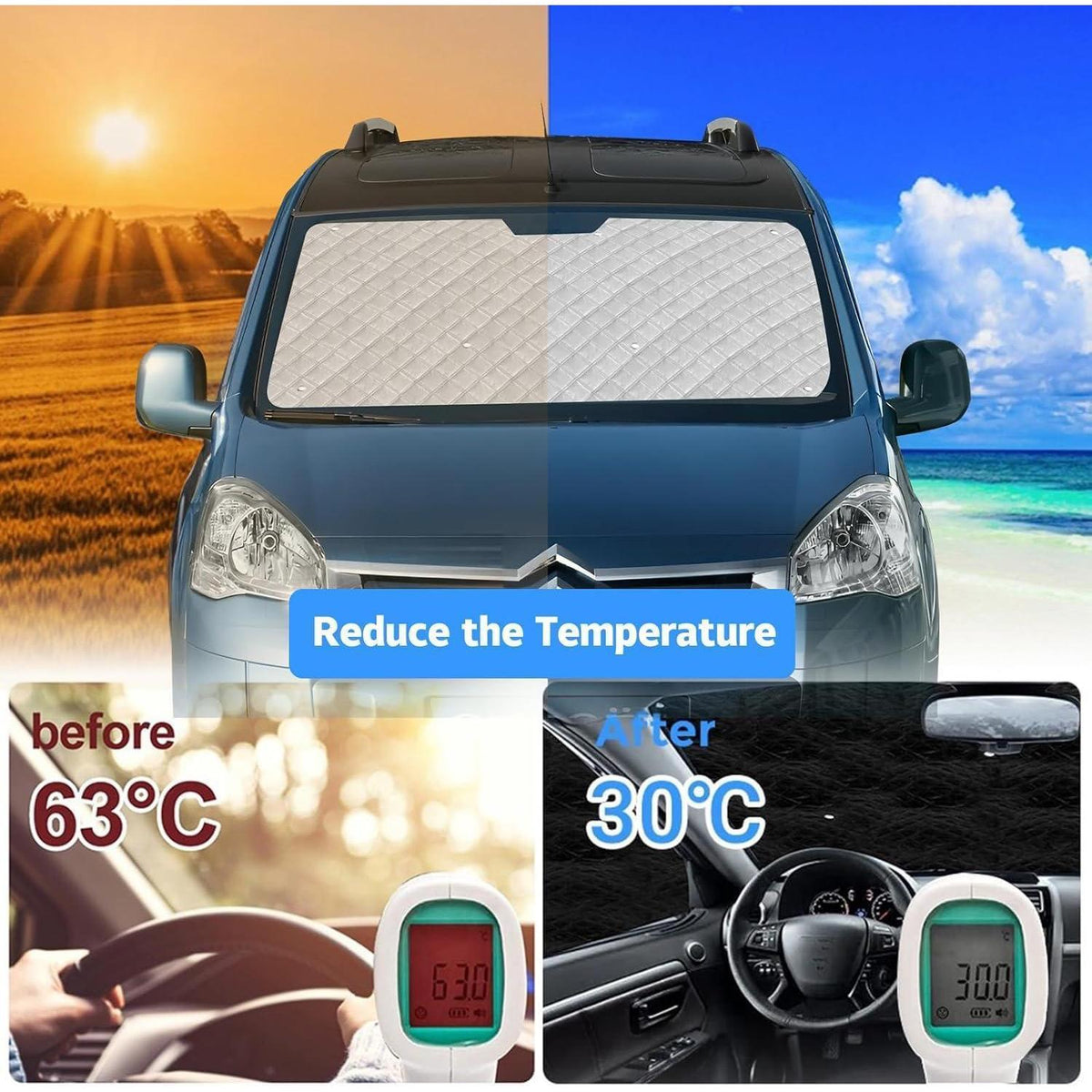 Sonnenschutz Auto Frontscheibe Citroen Berlingo 2018-2025