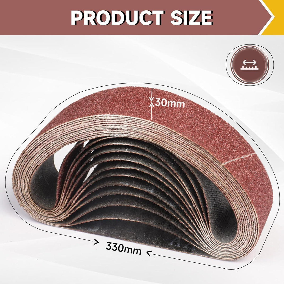 Schleifbänder 30x330 mm Körnung 60 (10 Stück) für Bandschleifer