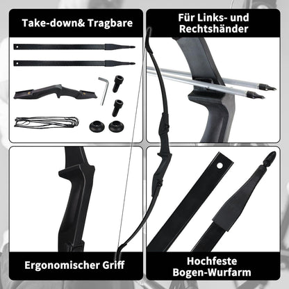 Recurvebogen Set für Erwachsene & Anfänger – 40lbs, Links & Rechtshänder