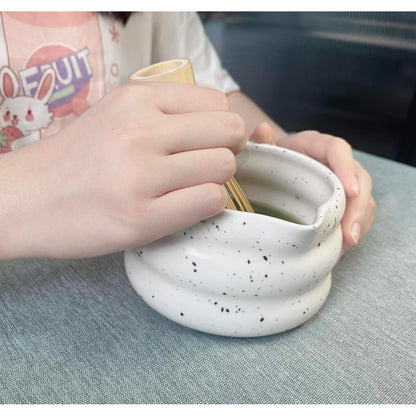 Komplettes Matcha Set – 5-teilig für traditionelle Teezeremonie (Weiß)
