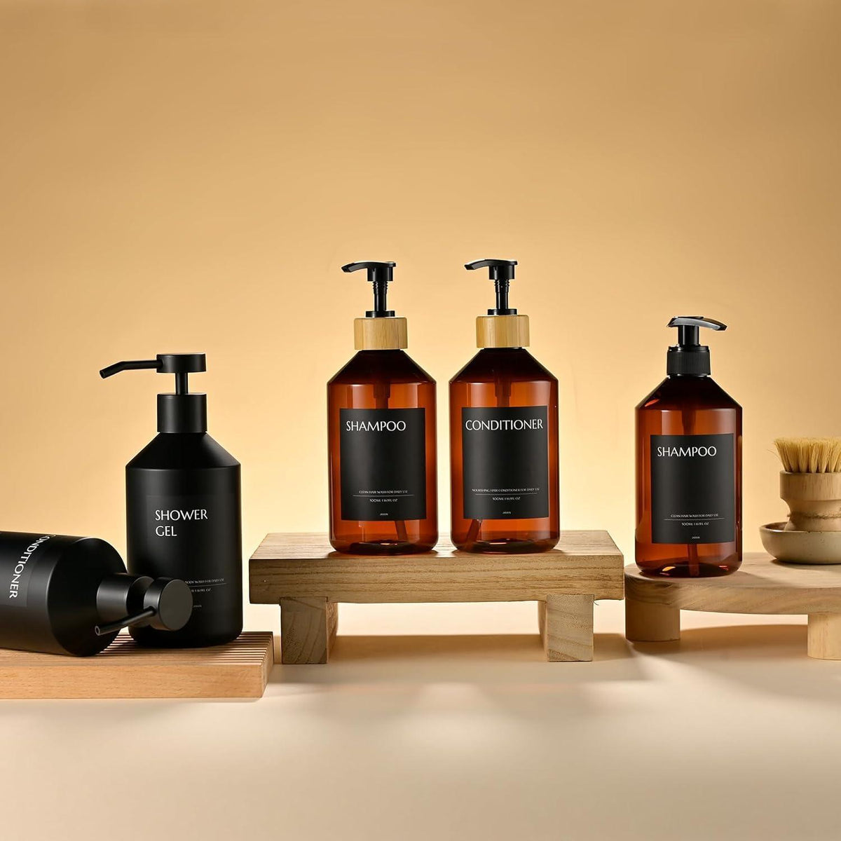 3x Seifenspender Set Schwarz 500ml - Küche & Bad
