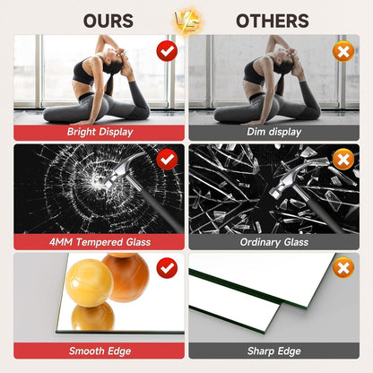 Ganzkörperspiegel 140x52cm - 2er Set für Fitnessraum & Yoga