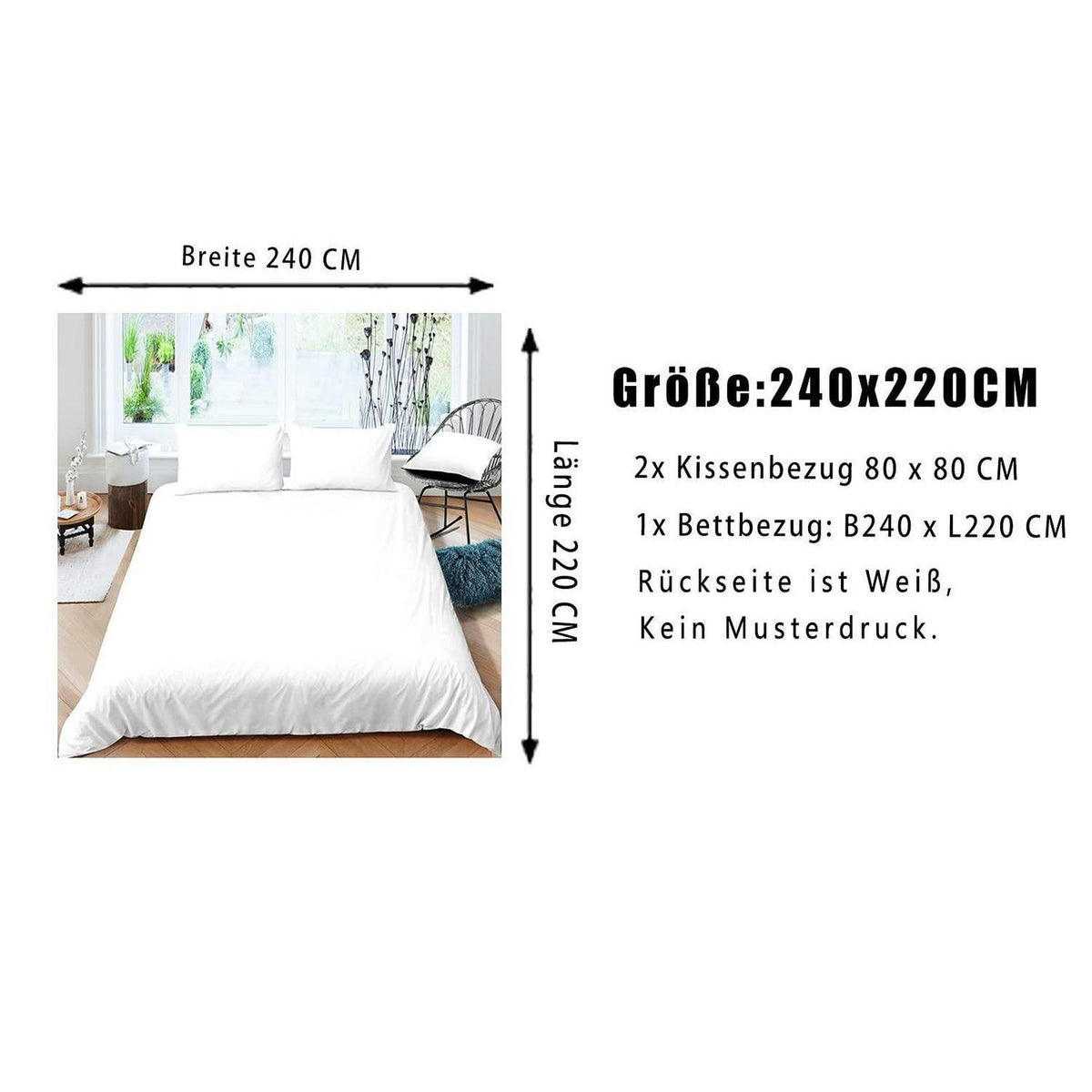 Bettwäsche-Set Faultier Motiv Bäume & Blätter 220x240cm
