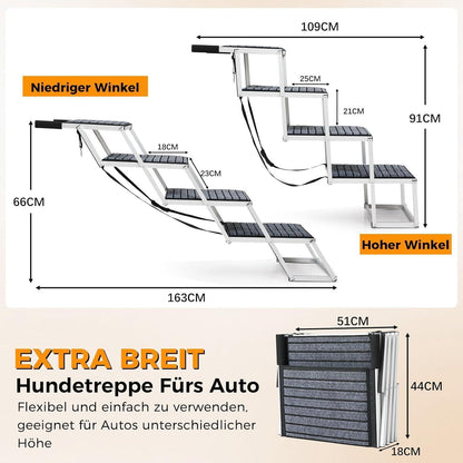 Hundetreppe Auto Klappbar – Extra Breit & Rutschfest (100 kg)