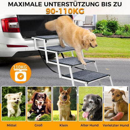 Hundetreppe Auto Klappbar – Extra Breit & Rutschfest (100 kg)