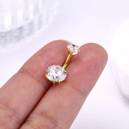 14G 925 Silber Bauchnabelpiercing Gold Titan Zirkonia Piercing