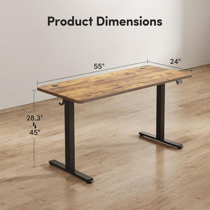 Höhenverstellbarer Elektrischer Schreibtisch 140x60cm Steh-Sitz Tisch