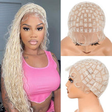 Geflochtene Perückenmütze mit Babyhaar, Blond