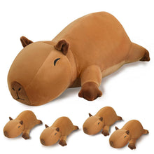 Capybara Plüschtier mit 4 Babys – Kuscheliges Plüschkissen Geschenk