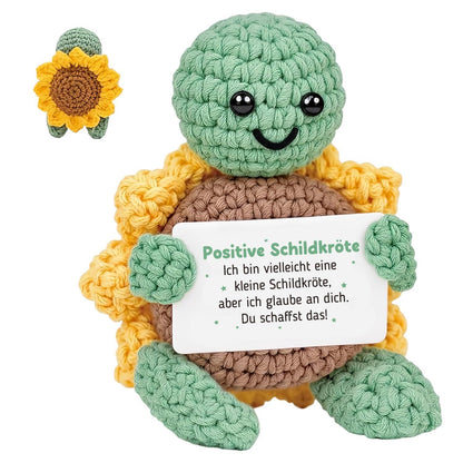 Gehäkelte Sonnenblumenschildkröte – Positiver Glücksbringer