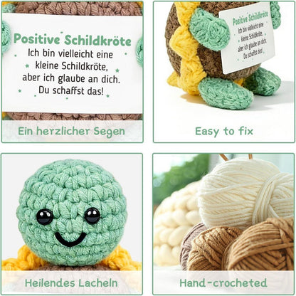 Gehäkelte Sonnenblumenschildkröte – Positiver Glücksbringer