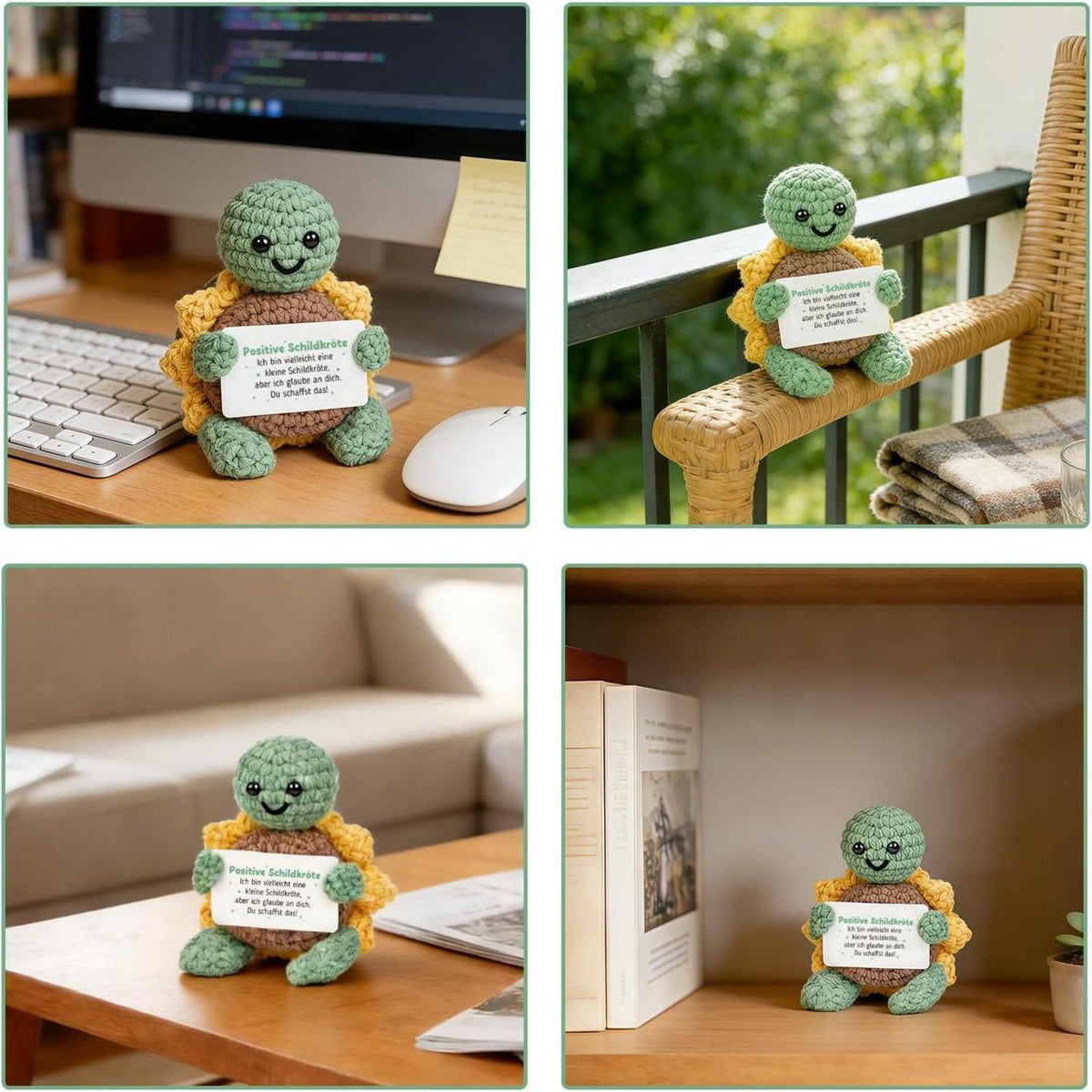 Gehäkelte Sonnenblumenschildkröte – Positiver Glücksbringer