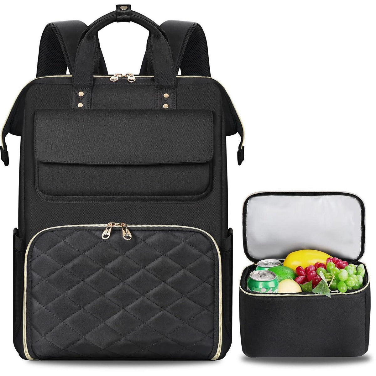 Laptop Rucksack Damen 15,6 Zoll mit Kühltasche & Diebstahlschutz