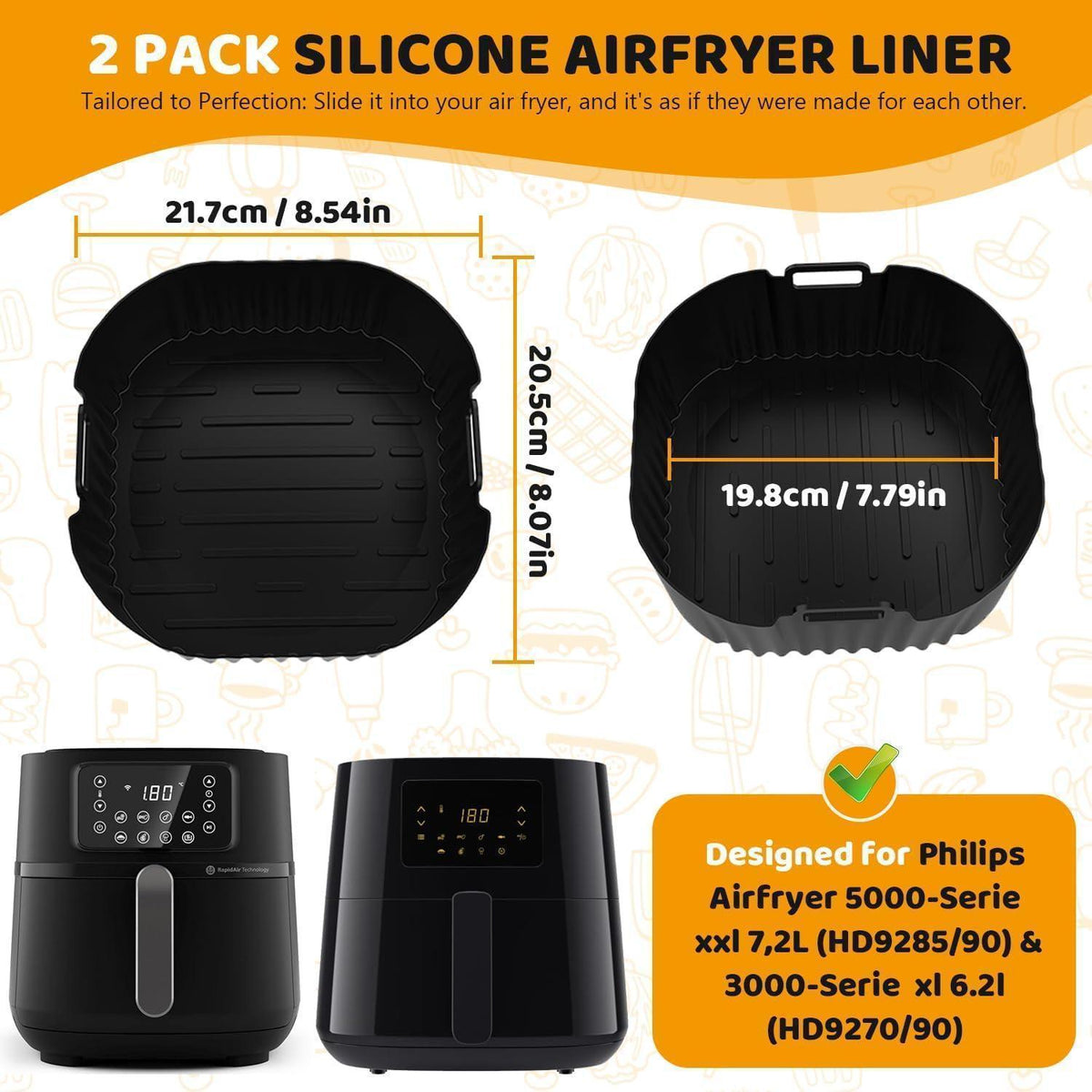 Silikonform für Heißluftfritteuse – Passend für Philips XXL