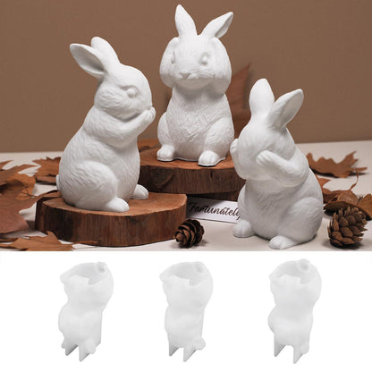 3 Silikonformen Hase Ostern – Gießformen für Kerzen & Gips