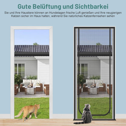 Katzengittertür verstärkt – Reißverschluss & Kratzschutz (100x220cm)