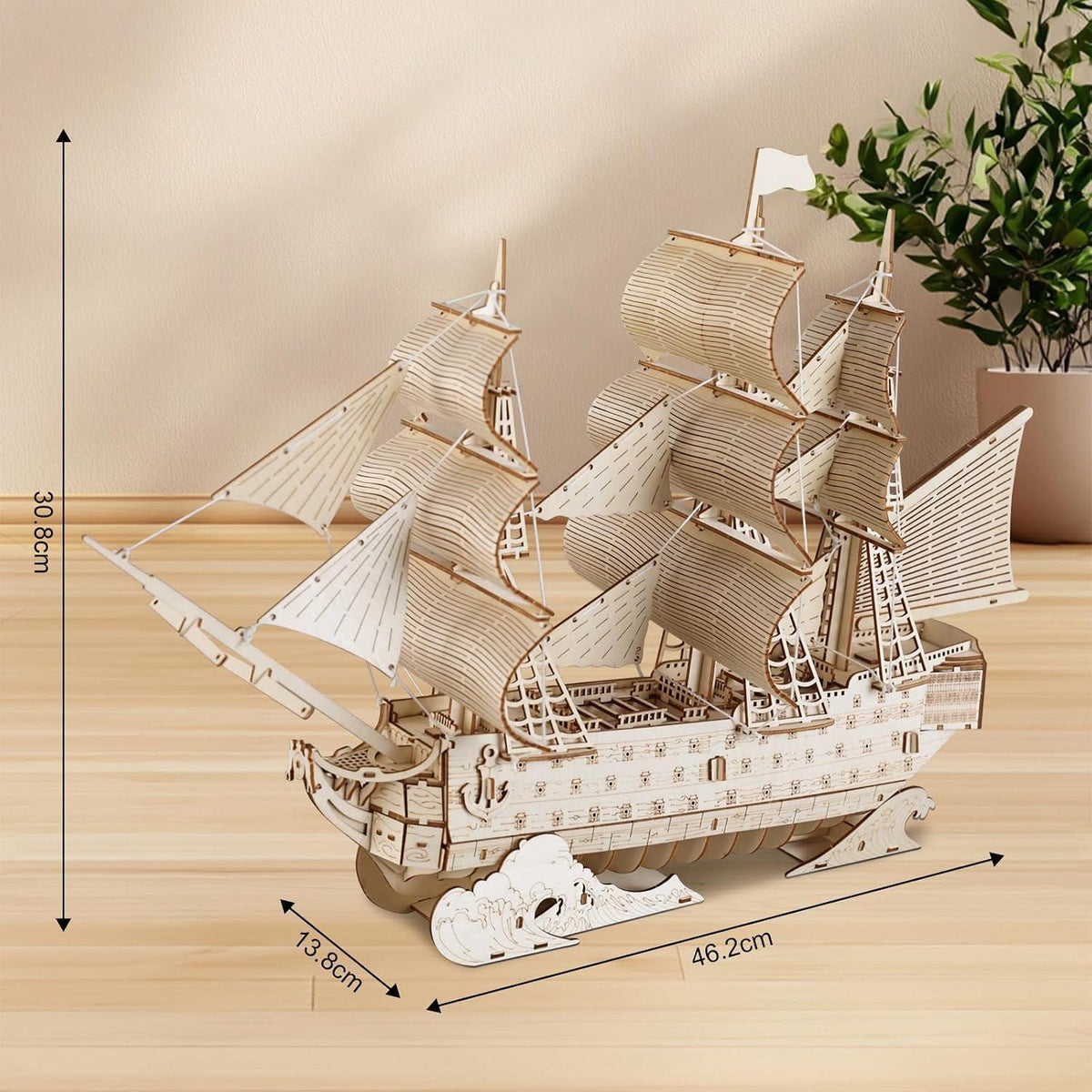3D Puzzle Segelschiff – Holzmodell Bausatz für Erwachsene