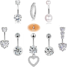 Bauchnabelpiercing Herz Schmetterling CZ Clicker 14G Chirurgenstahl