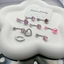 Habselikob 14G Chirurgenstahl Bauchnabelpiercing Set CZ Herz