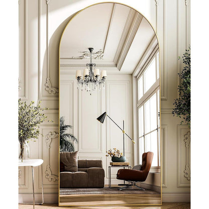 Ganzkörperspiegel Bogenförmig Gold – 198x89cm, Stand- & Wandspiegel