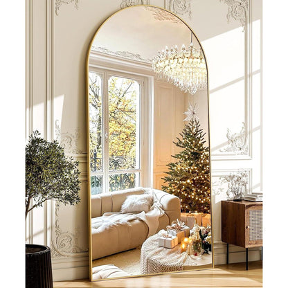 Ganzkörperspiegel Bogenförmig Gold – 198x89cm, Stand- & Wandspiegel