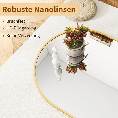 Ganzkörperspiegel Bogenförmig Gold – 198x89cm, Stand- & Wandspiegel