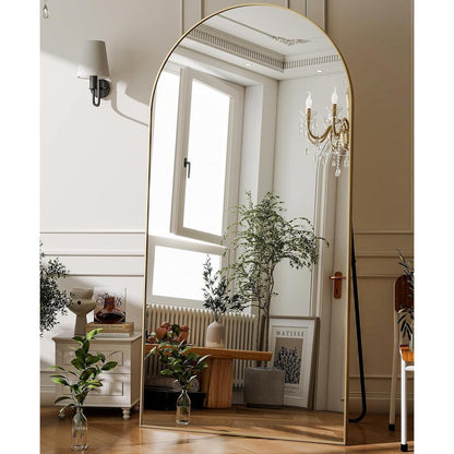 Ganzkörperspiegel Bogenförmig Gold – 198x89cm, Stand- & Wandspiegel