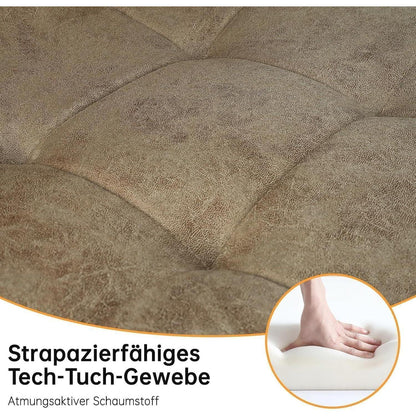 LEWE Esszimmerstühle 6er Set, Technologietuch, Braun