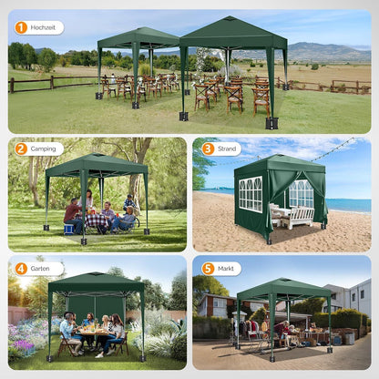 Faltpavillon 3x3m – Wasserdicht & Höhenverstellbar mit Zubehör