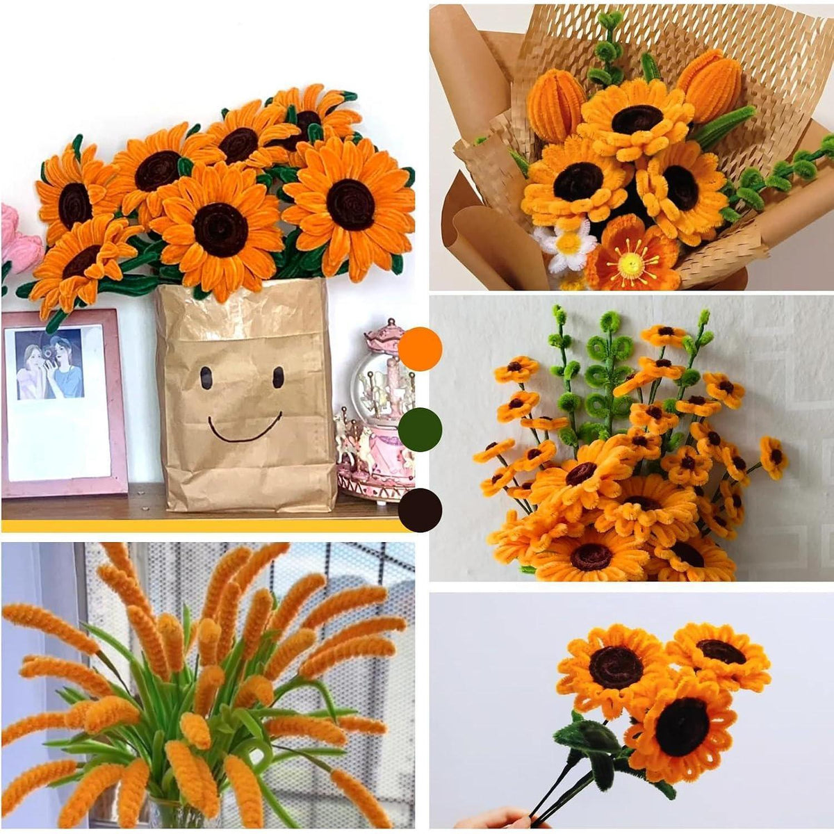Sonnenblumen Pfeifenreiniger Set – 400 Stück zum Basteln & Dekorieren