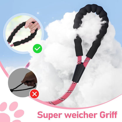 Schleppleine für Hunde 7M mit gepolstertem Griff, Rosa