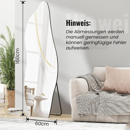 Asymmetrischer Standspiegel 160x60cm – Rahmenloser Wandspiegel Modern
