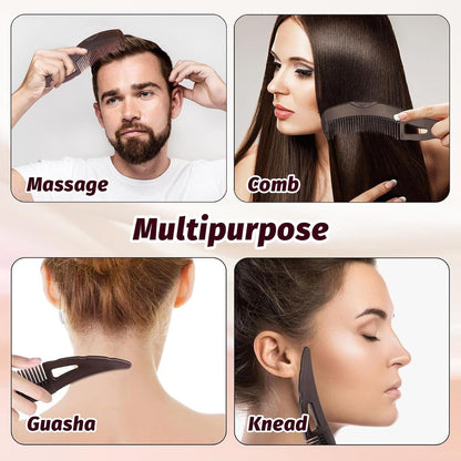 Schuppenkamm mit Griff für Kopfhautmassage und Reinigung