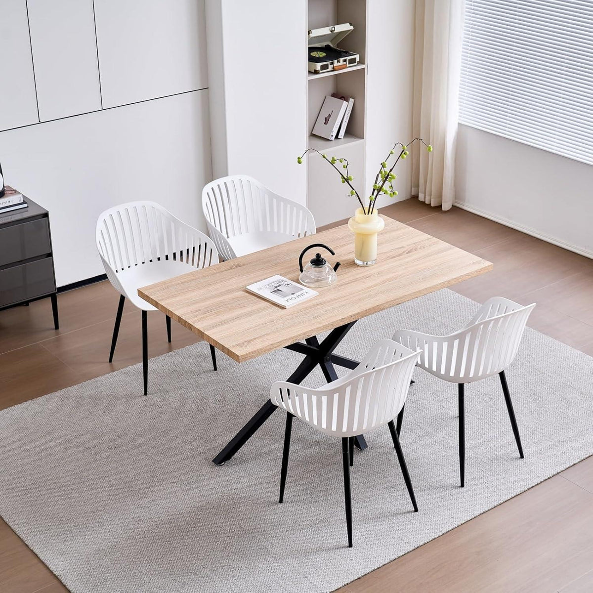 Esszimmerstuhl Set 4er – Weiß, Modern & Ergonomisch