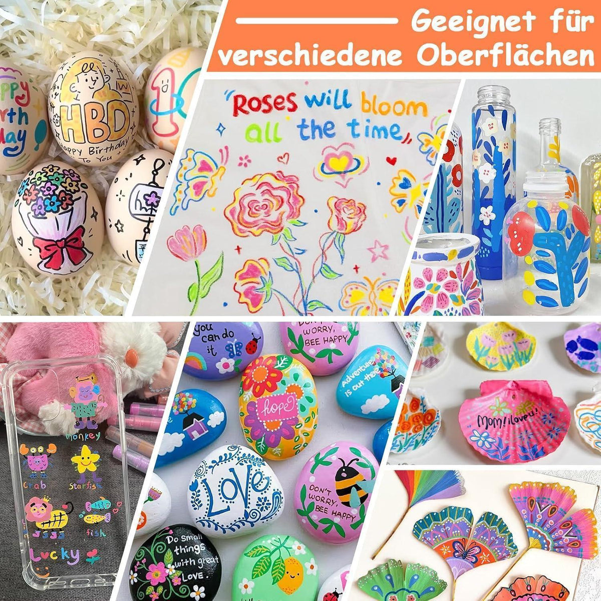 120 Acrylstifte Set – Wasserfest für Stein, Holz & mehr