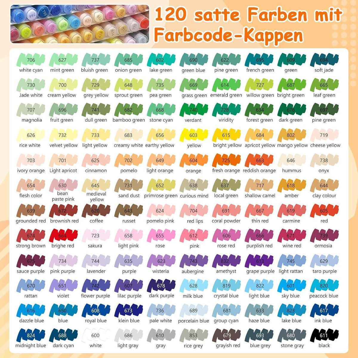 120 Acrylstifte Set – Wasserfest für Stein, Holz & mehr