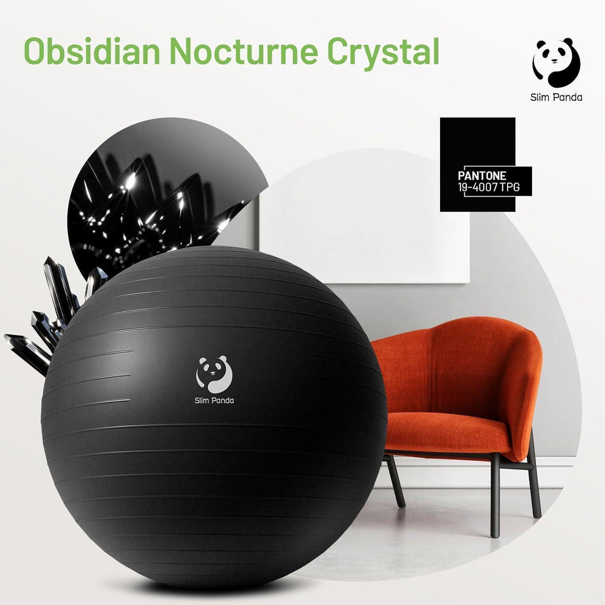 Gymnastikball 65cm Schwarz mit Pumpe | Anti-Burst
