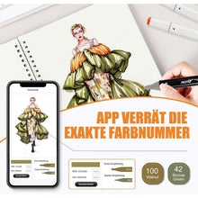 Alkohol Marker Set 168 Farben mit App & Doppelspitze