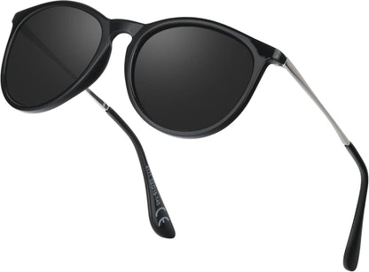 Polarisierte Damen Sonnenbrille UV400 Schutz Cateye Retro Vintage Rund