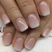 Nägel zum Aufkleben Rosa Weiß Farbverlauf French Press on Nails