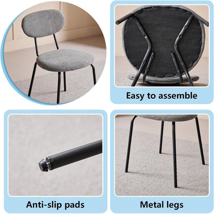 Esszimmerstuhl Set 6er – Modern, Gepolstert, Dunkelgrau