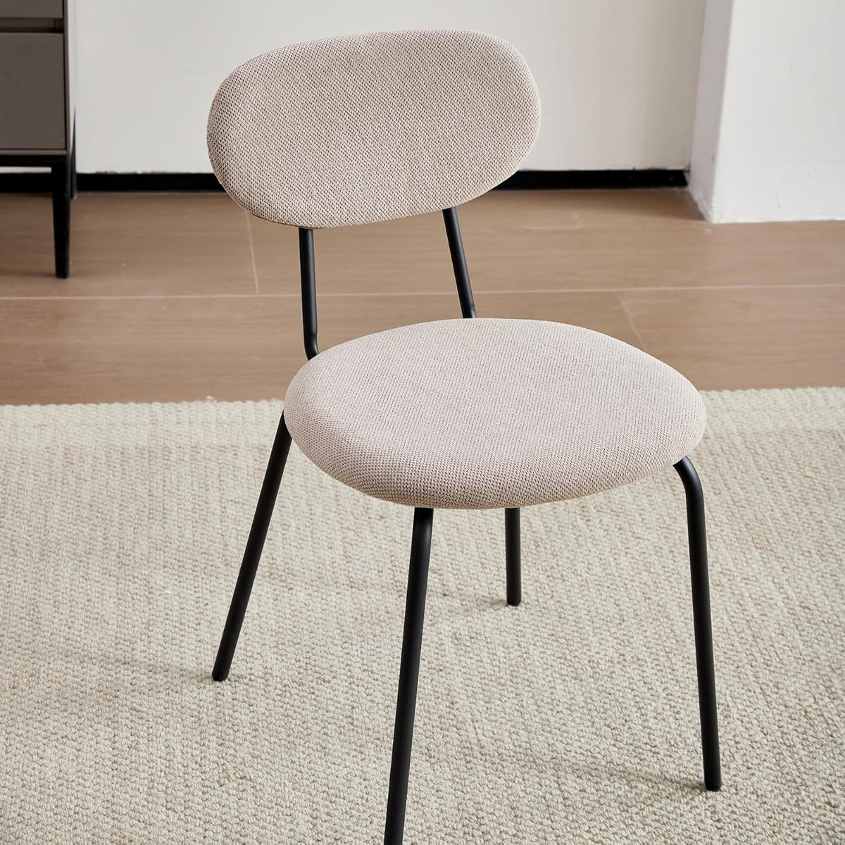 Moderner Esszimmerstuhl 8er Set – Gepolstert, Khaki