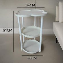 Weißer Beistelltisch 34 cm 3-stufiger Nachttisch