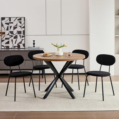 Moderner Esszimmerstuhl 4er-Set, Stapelbar & Gepolstert